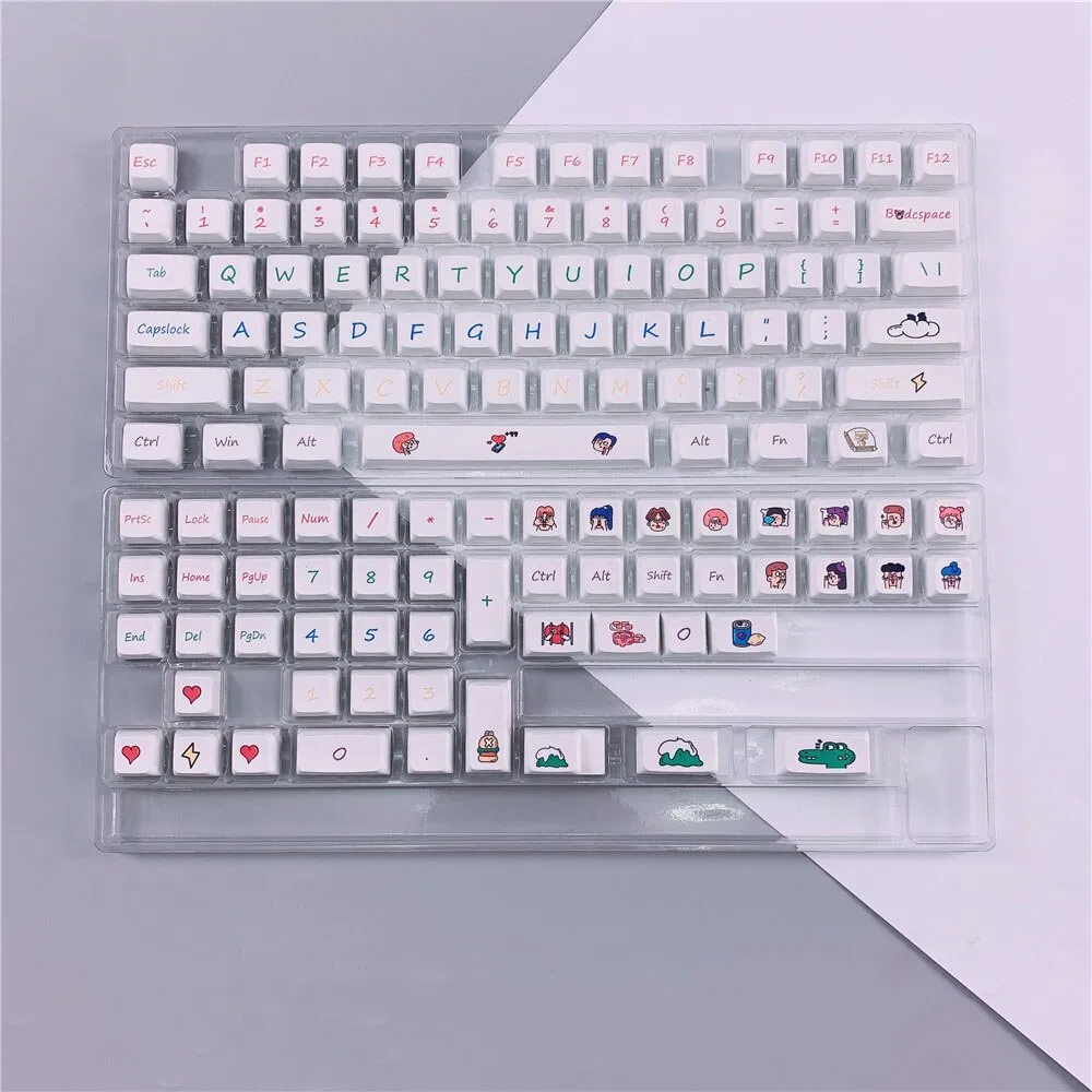 126 Keys Graffiti Keycap XDA Profile set | Mechanical keyboard