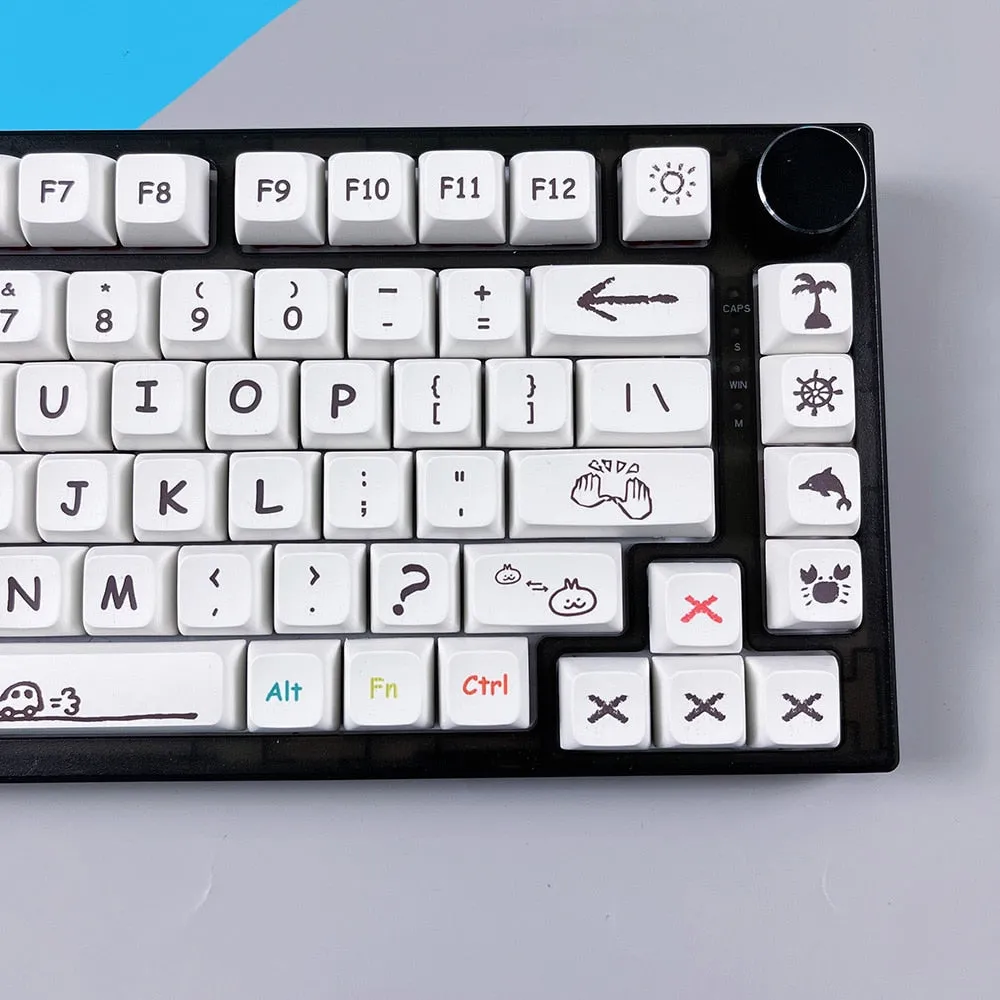 126 Keys Graffiti Keycap XDA Profile set | Mechanical keyboard