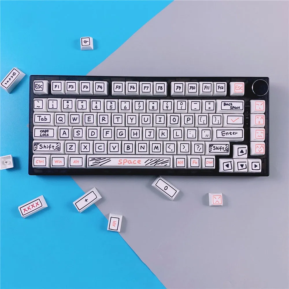 126 Keys Graffiti Keycap XDA Profile set | Mechanical keyboard