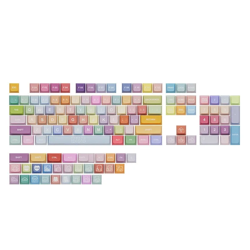 139 Key rainbow keycaps set | Cherry profile keycaps set | Mechanical keyboard