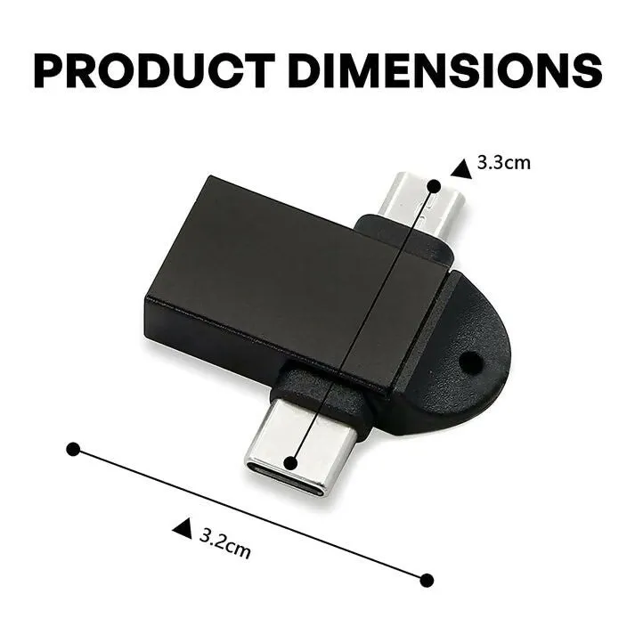 2 in1 OTG Adapter, USB 3.0 Female to Micro-USB Male and Type-C Male