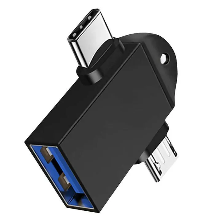 2 in1 OTG Adapter, USB 3.0 Female to Micro-USB Male and Type-C Male