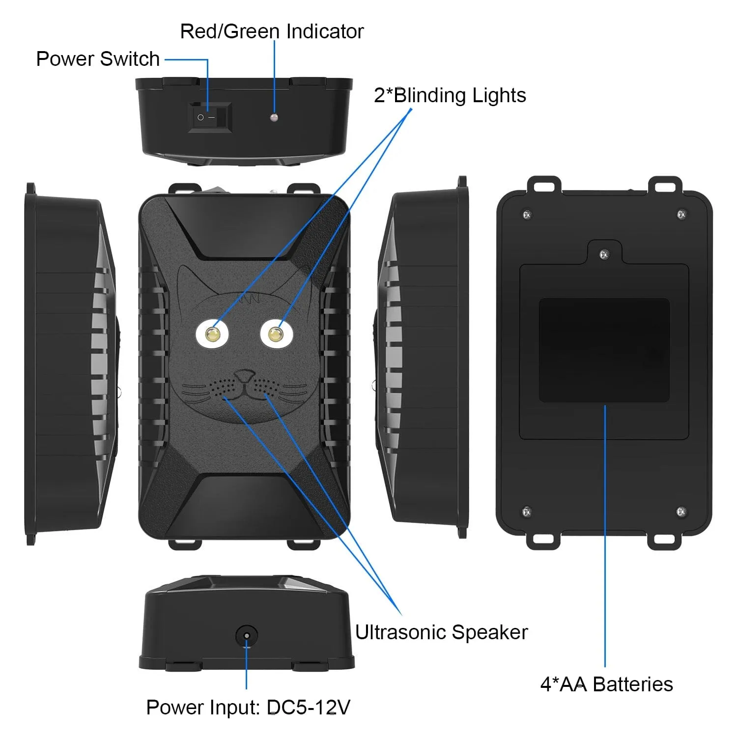 2-Pack: Under Hood Ultrasonic Repellent with 3 Power Supplies