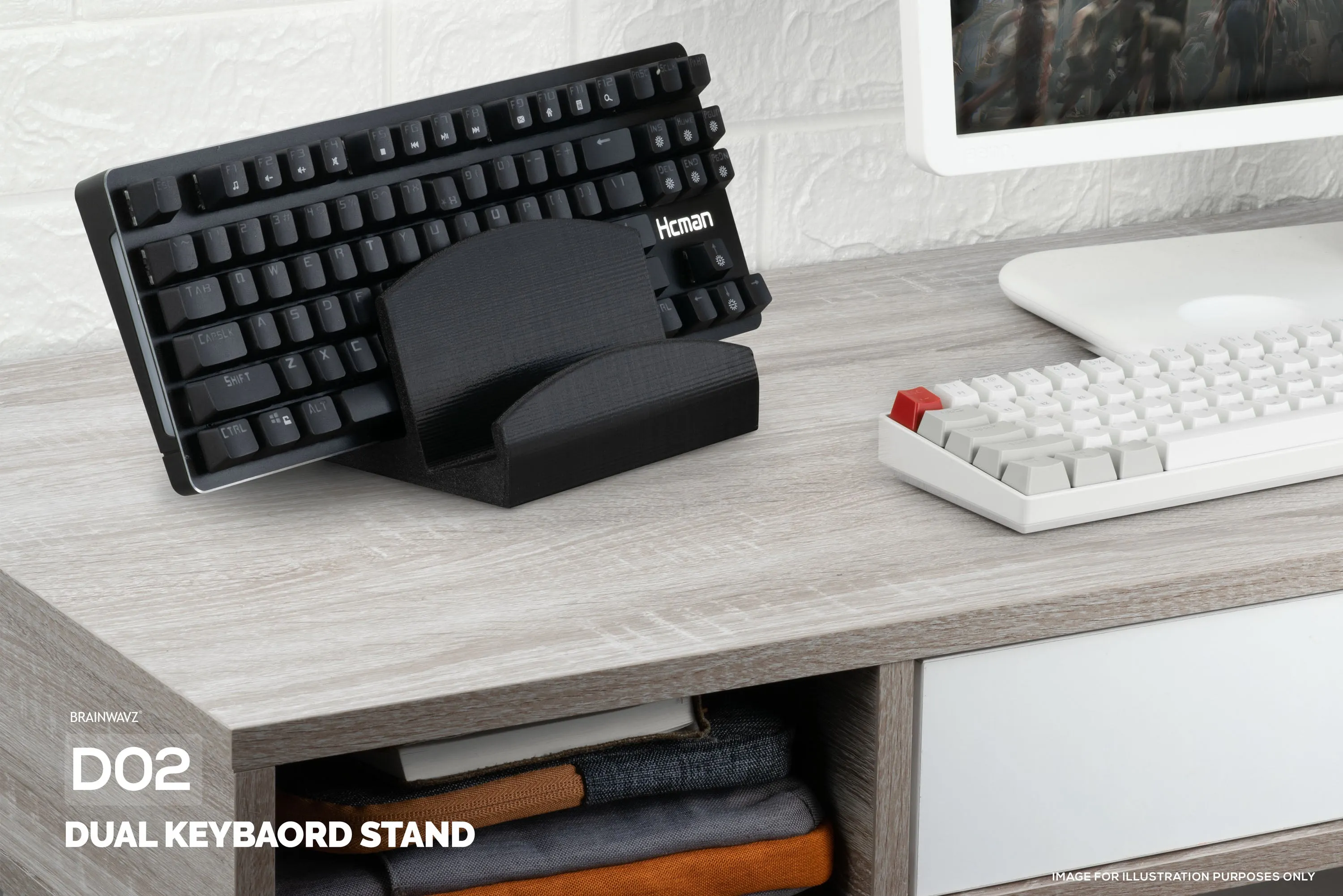 2-Tier Desktop Keyboard Stand & Holder Display, Organize Your Desk, Reduce Clutter, Suitable for All Size & Styles of Keyboards (DK02)