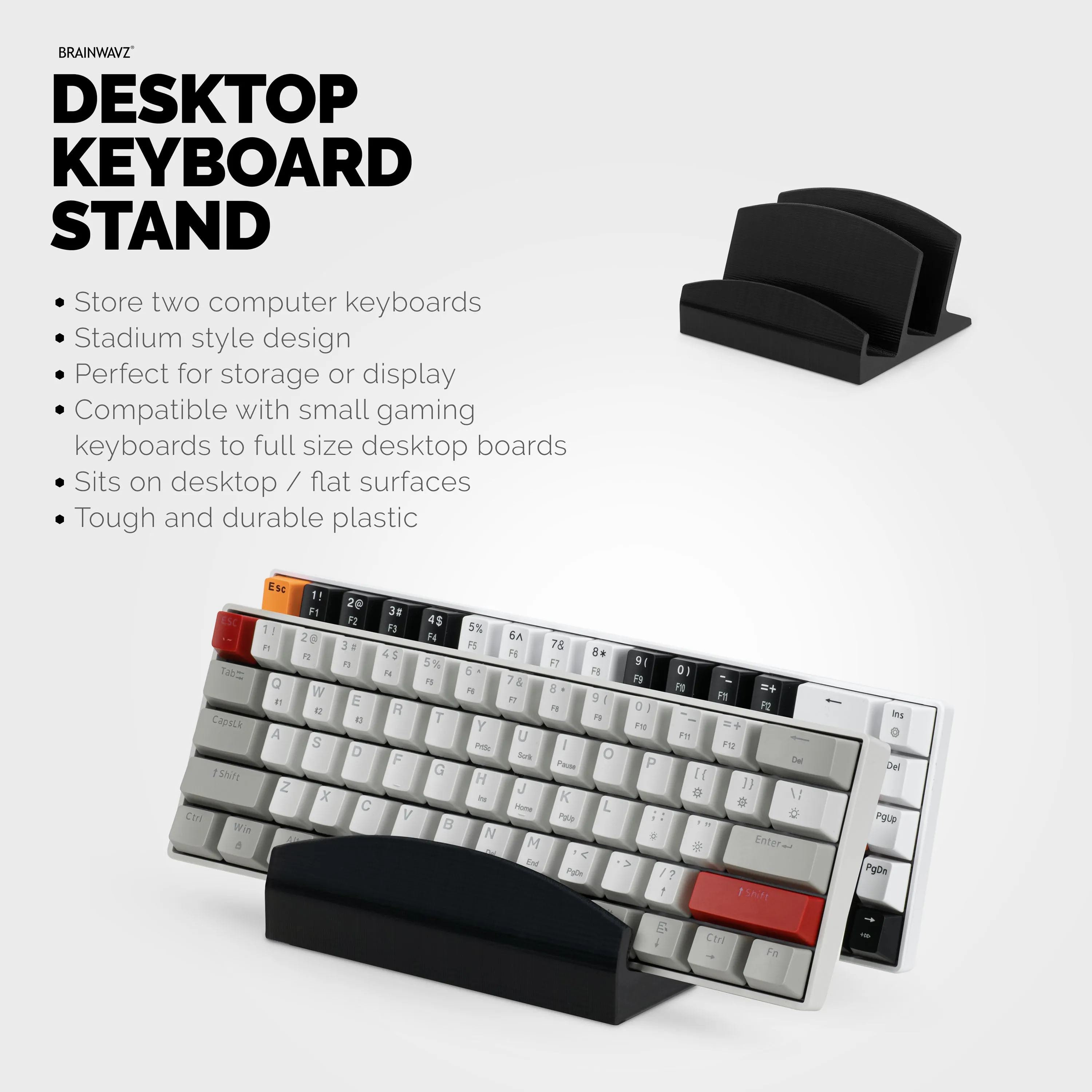 2-Tier Desktop Keyboard Stand & Holder Display, Organize Your Desk, Reduce Clutter, Suitable for All Size & Styles of Keyboards (DK02)