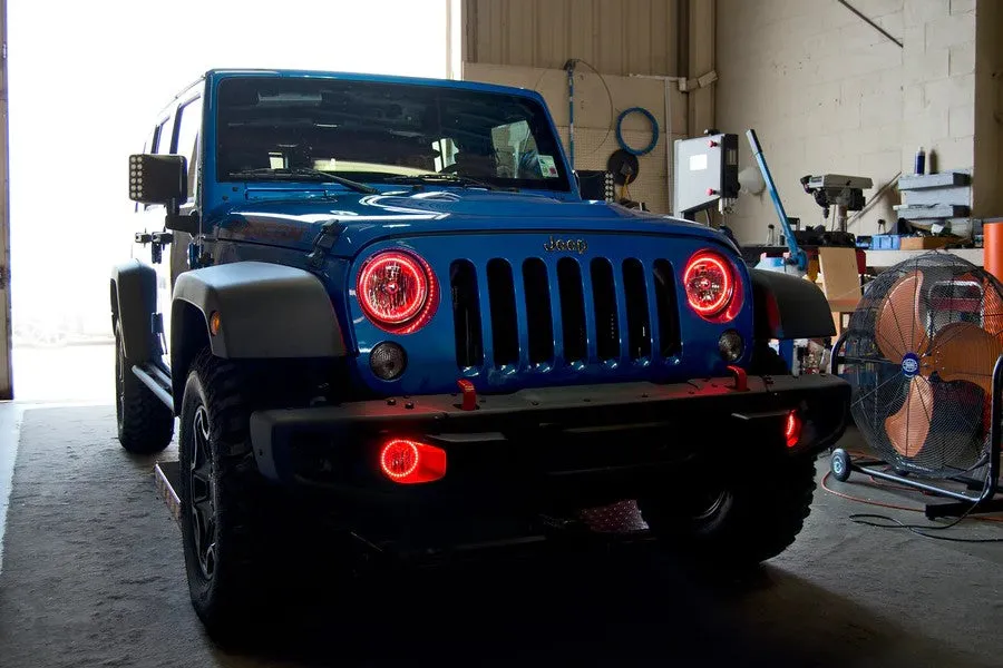 2007-17 Jeep Wrangler JK Oracle LED Surface Mount Headlight Halo Kit - ColorSHIFT 2.0