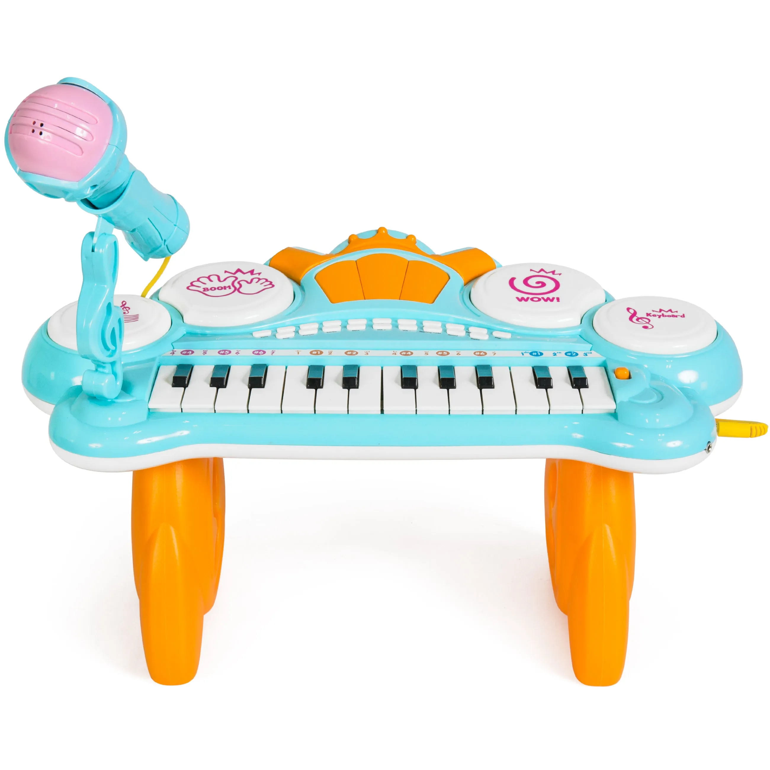 24-Key Kids Musical Electronic Keyboard w/ Drums, Microphone, MP3 - Blue