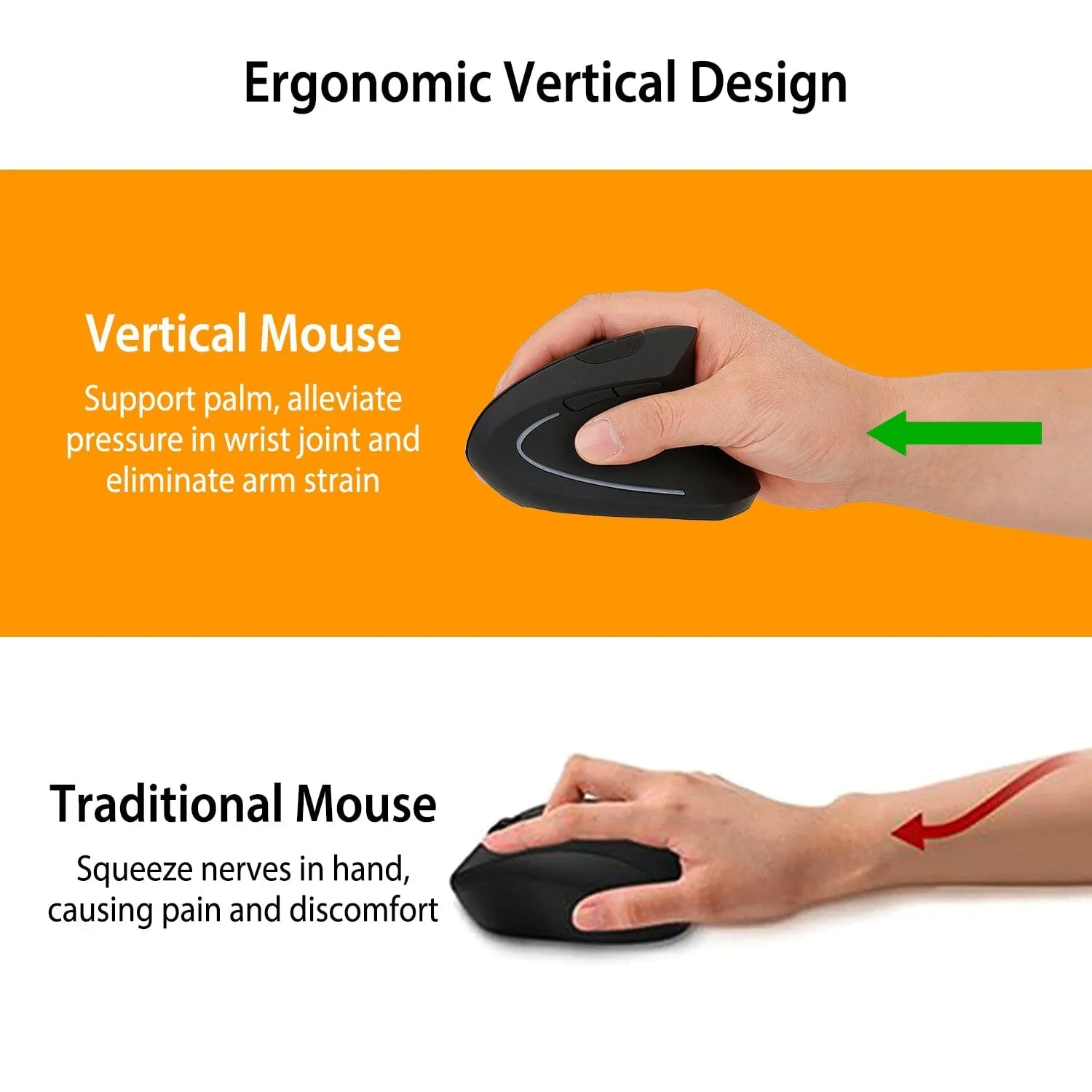 2.4G Wireless Vertical Mouse Ergonomic Optical Mice