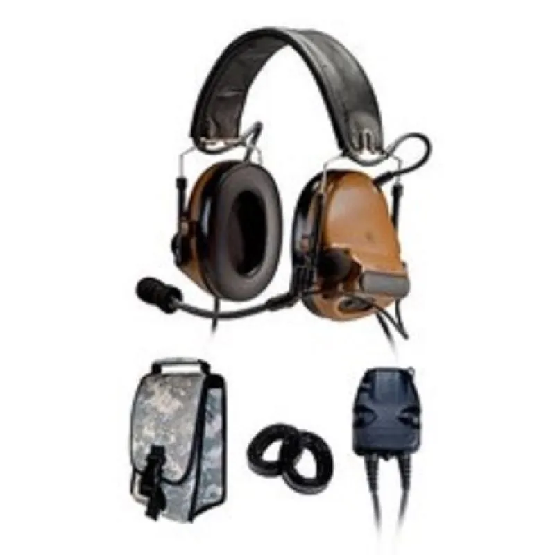 3M(TM) Peltor(TM) COMTAC(TM) III KIT - DUAL COMM - BACK BAND - COYOTE BROWN- RADIOS: AN/PRC-148, AN/PRC-152, AN/PRC-117, AN/PRC-119