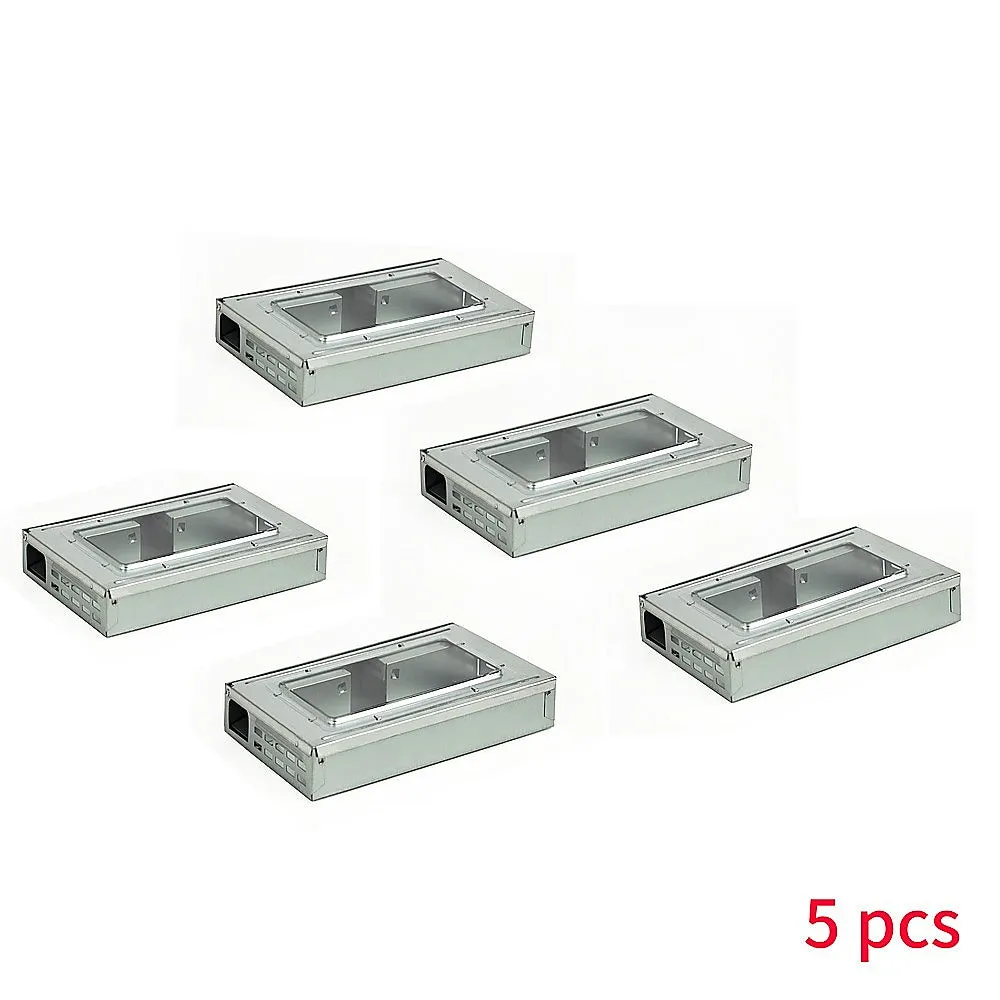 5x Humane Reusable Metal Mouse Traps, Dual Door & Clear Window