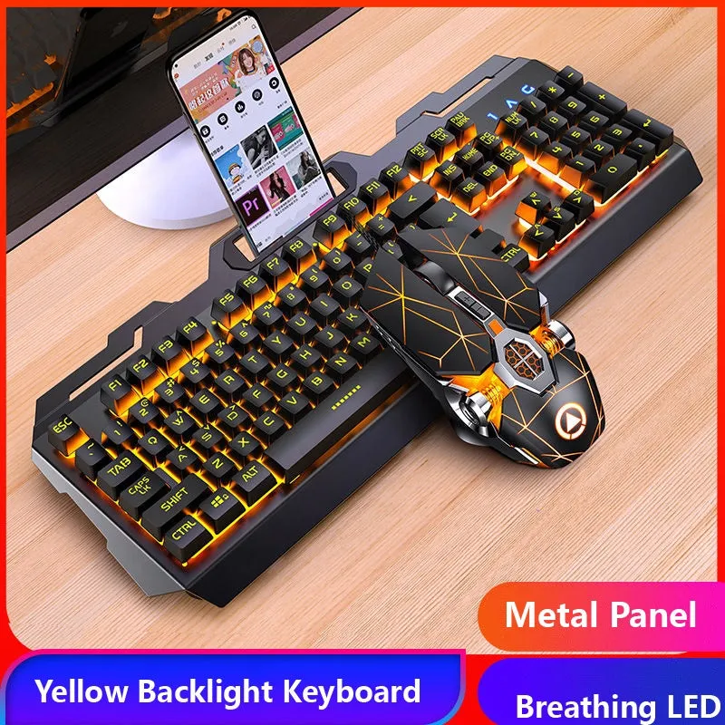 A9 RGB Backlit Wired USB Gaming Keyboard & Mouse Combo Mechanical Laser 104-key