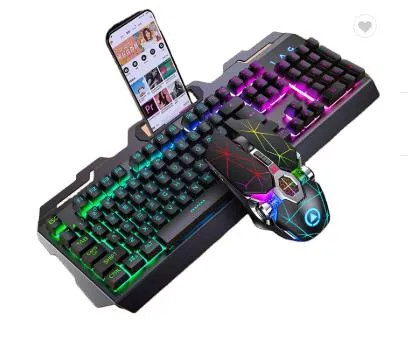 A9 RGB Backlit Wired USB Gaming Keyboard & Mouse Combo Mechanical Laser 104-key