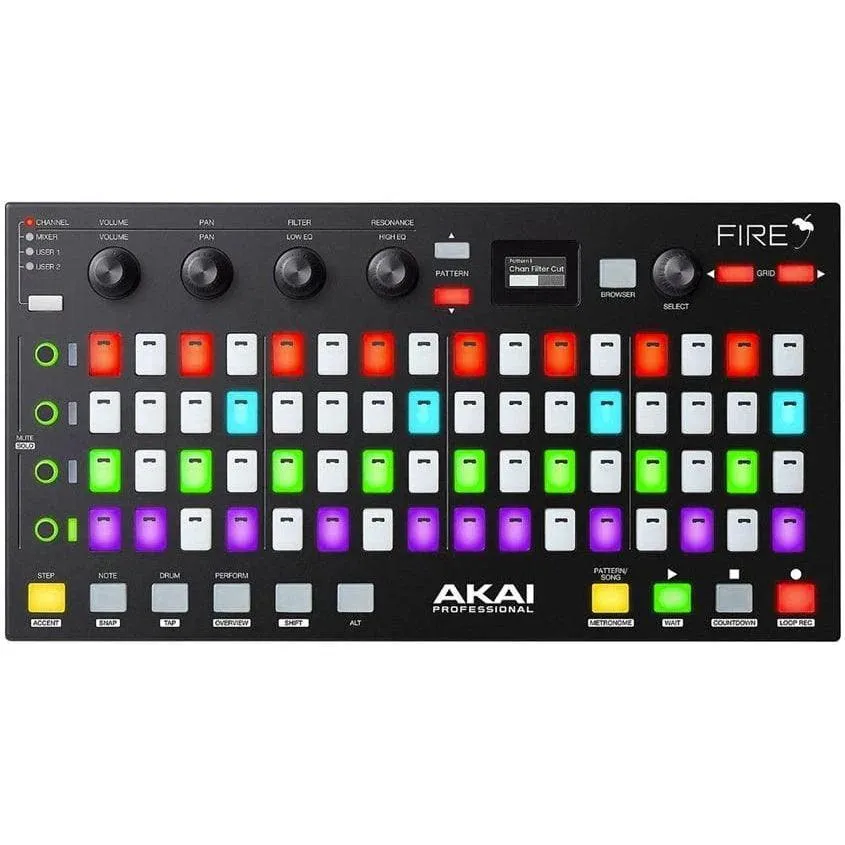 AKAI Professional Fire (Controller Only) – USB MIDI Controller for FL Studio with 64 pad RGB Clip