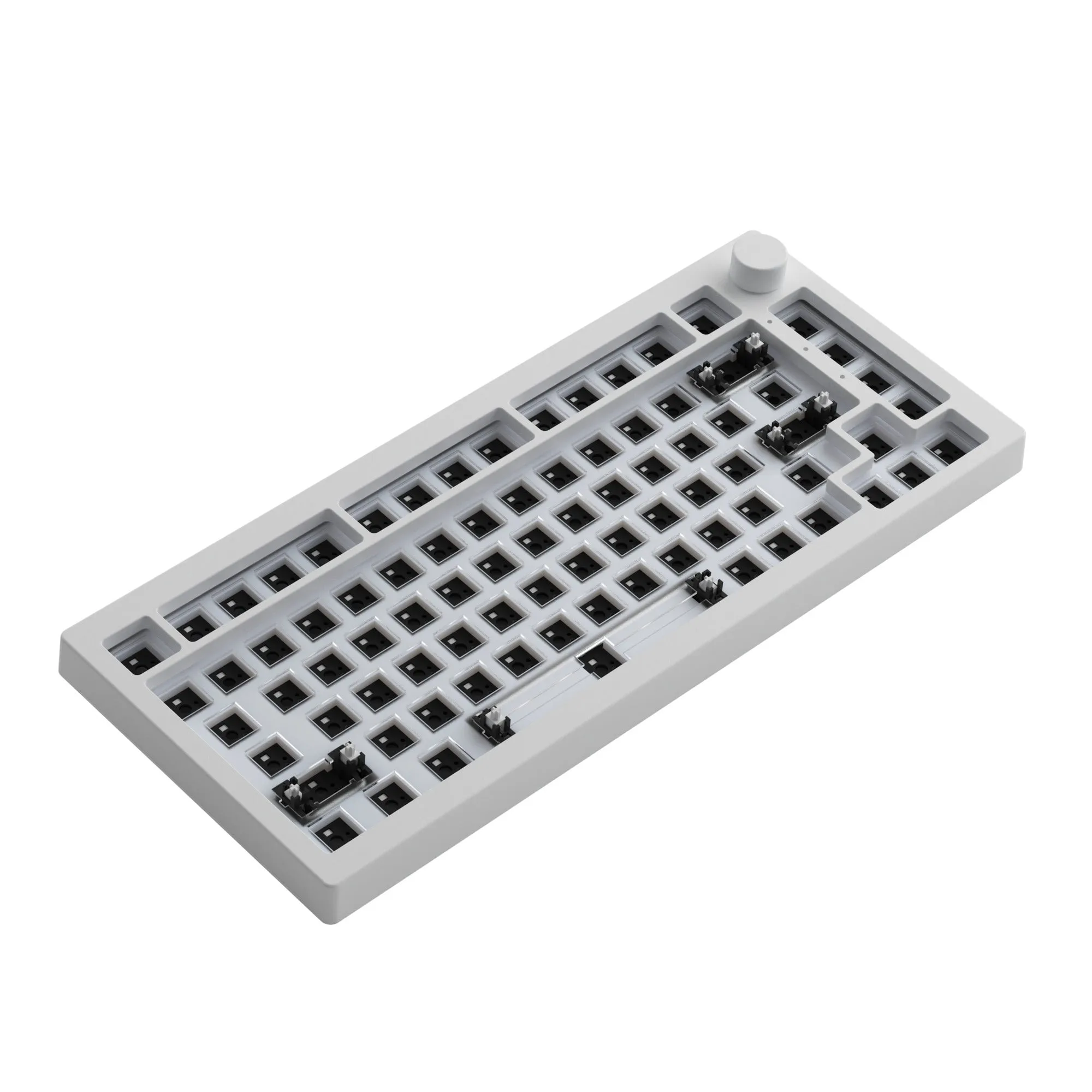 Akko 5075S Barebone Custom Mechanical Keyboard Hot-Swappable DIY Kit Gasket Mount (Moonlight White)