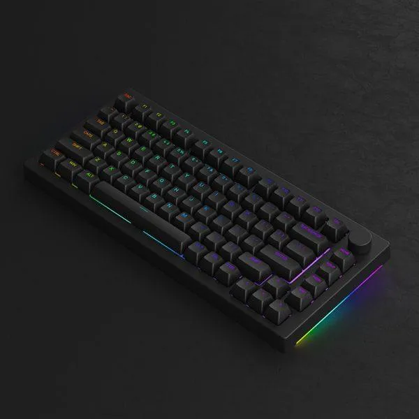 AKKO 5075S Shine-Through RGB Hot-Swappable Mechanical Keyboard Black (AKKO CS Wine White)