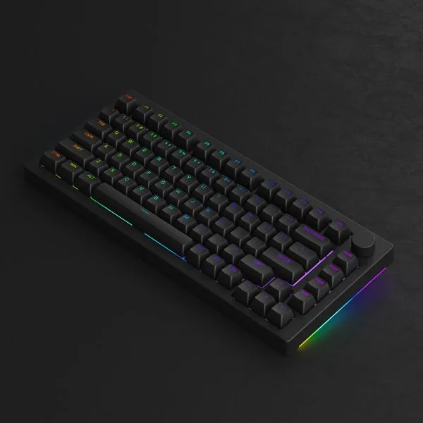 Akko 5075S Shine-Through RGB Hot-Swappable Mechanical Keyboard Black (Gateron Yellow-Lubed)