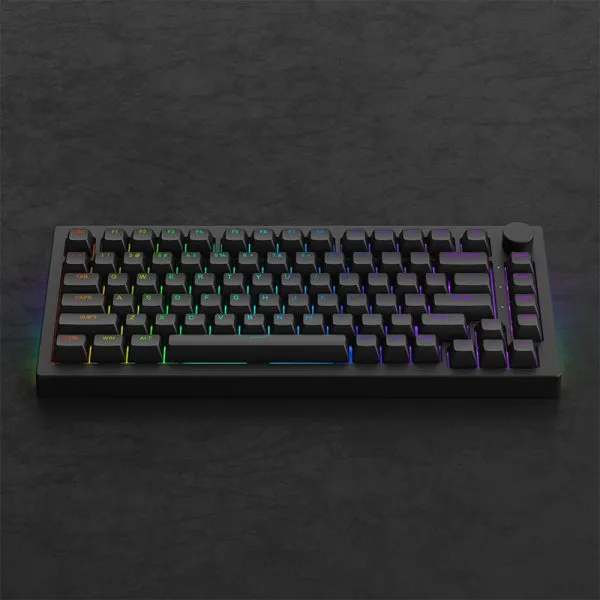 Akko 5075S Shine-Through RGB Hot-Swappable Mechanical Keyboard Black (Gateron Yellow-Lubed)