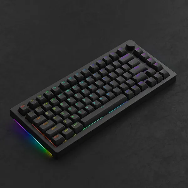 Akko 5075S Shine-Through RGB Hot-Swappable Mechanical Keyboard Black (Gateron Yellow-Lubed)