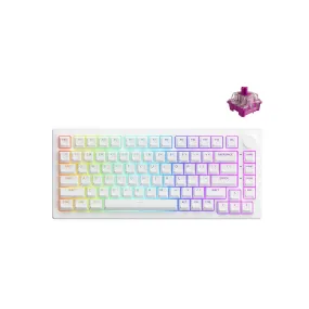 Akko 5075S Shine-Through RGB Hot-Swappable Mechanical Keyboard White (Akko Cs Wine Red)