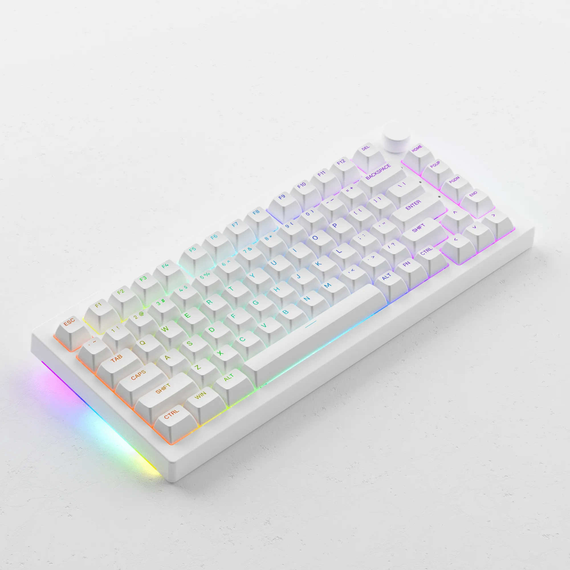 Akko 5075S Shine-Through RGB Hot-Swappable Mechanical Keyboard White (Akko Cs Wine Red)