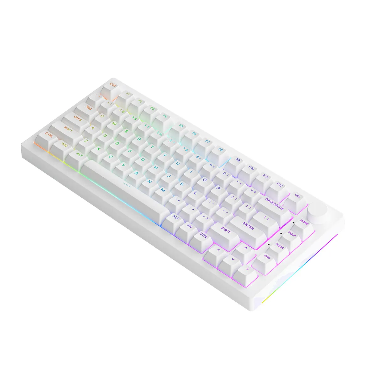 Akko 5075S Shine-Through RGB Hot-Swappable Mechanical Keyboard White (Akko Cs Wine Red)