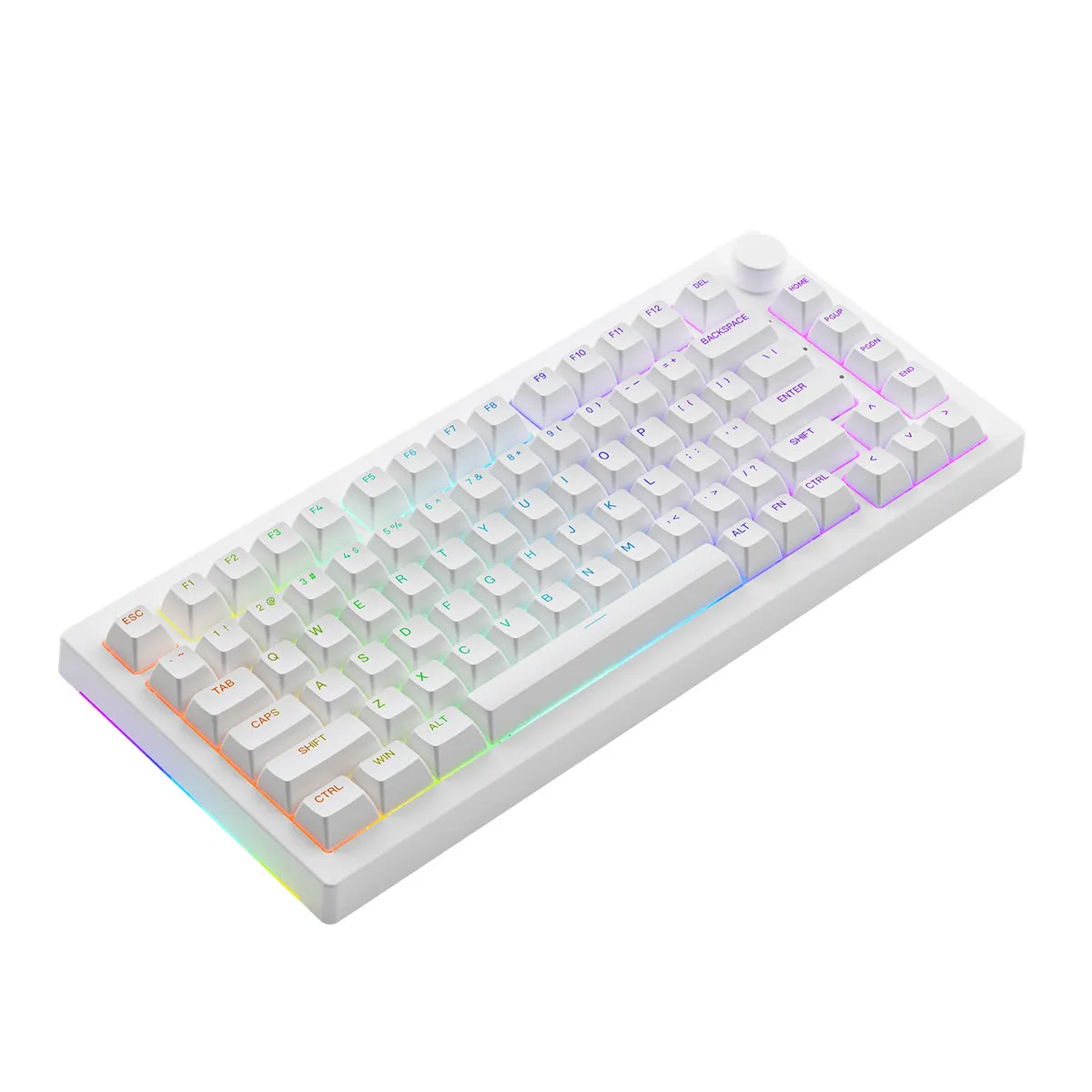 Akko 5075S Shine-Through RGB Hot-Swappable Mechanical Keyboard White (Akko Cs Wine Red)