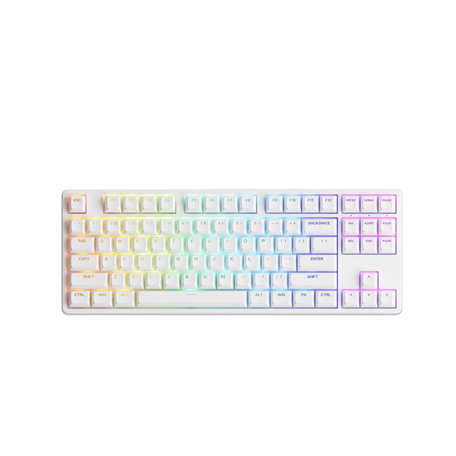 Akko 5087S Shine-Through RGB Hot-Swappable Mechanical Keyboard White(Akko CS Jelly Pink)