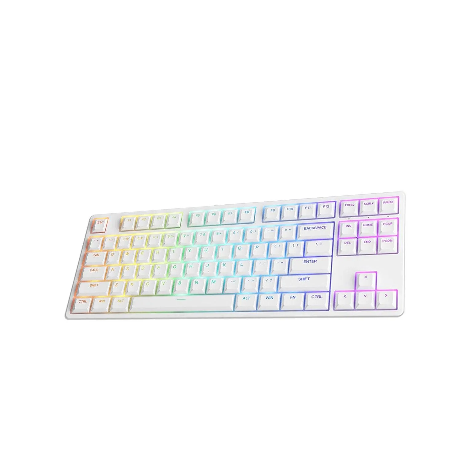 Akko 5087S Shine-Through RGB Hot-Swappable Mechanical Keyboard White(Akko CS Jelly Pink)