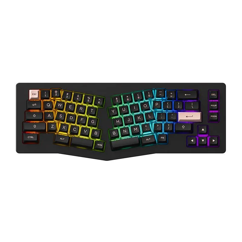 AKKO ACR Pro Alice Plus Spray Painted Acrylic Black Pre-Assembled Version RGB Mechanical Keyboard Hot-Swappable Gasket Mount (Akko Crystal Switches)