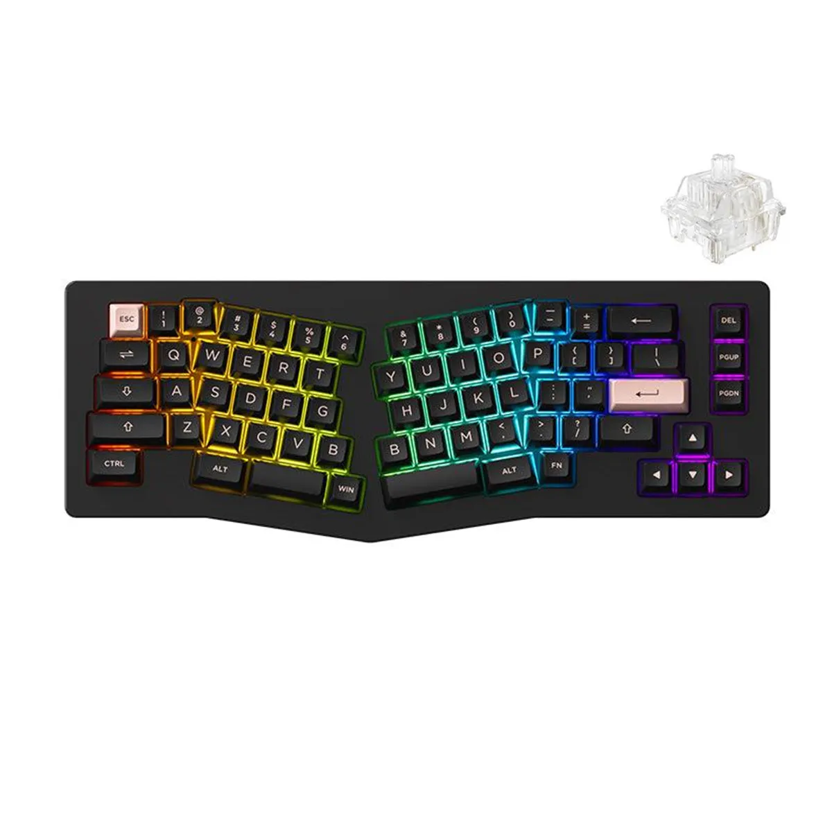 AKKO ACR Pro Alice Plus Spray Painted Acrylic Black Pre-Assembled Version RGB Mechanical Keyboard Hot-Swappable Gasket Mount (Akko Crystal Switches)