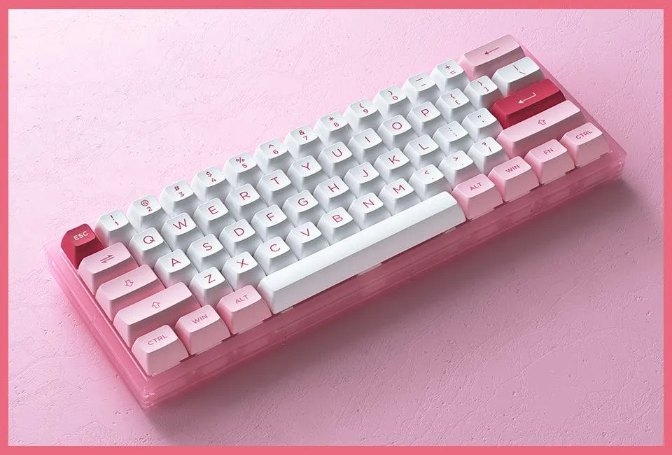 AKKO ACR61 COMBO RGB HOT-SWAPPABLE ACRYLIC MECHANICAL KEYBOARD PRUNUS LANNESIANA (JELLY PINK SWITCH)