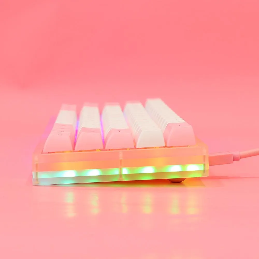 AKKO ACR61 COMBO RGB HOT-SWAPPABLE ACRYLIC MECHANICAL KEYBOARD PRUNUS LANNESIANA (JELLY PINK SWITCH)