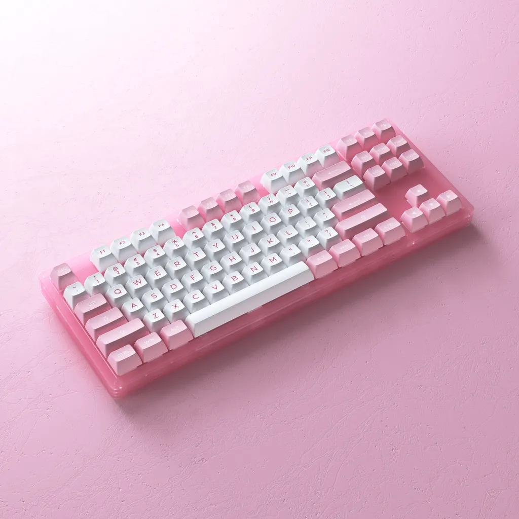 AKKO ACR87 COMBO RGB HOT-SWAPPABLE ACRYLIC MECHANICAL KEYBOARD PRUNUS LANNESIANA (JELLY PINK)