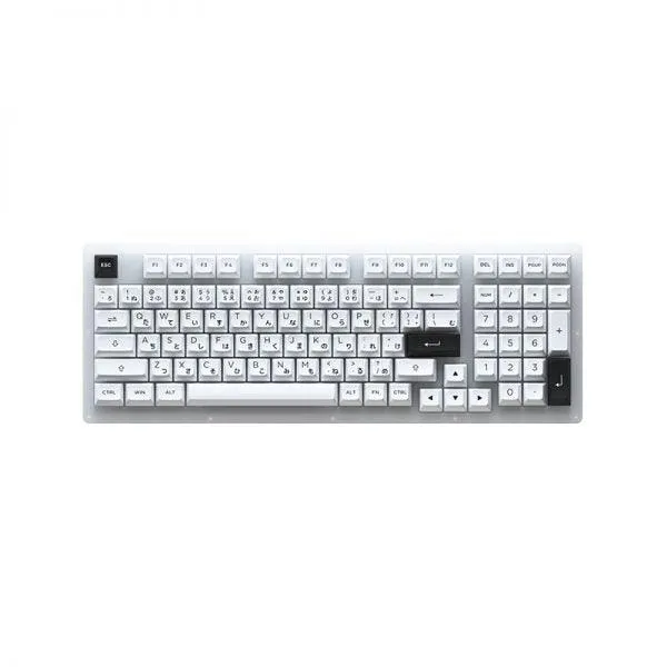 AKKO ACR98 COMBO RGB HOT-SWAPPABLE ACRYLIC MECHANICAL KEYBOARD BLACK ON WHITE (JELLY WHITE SWITCH)