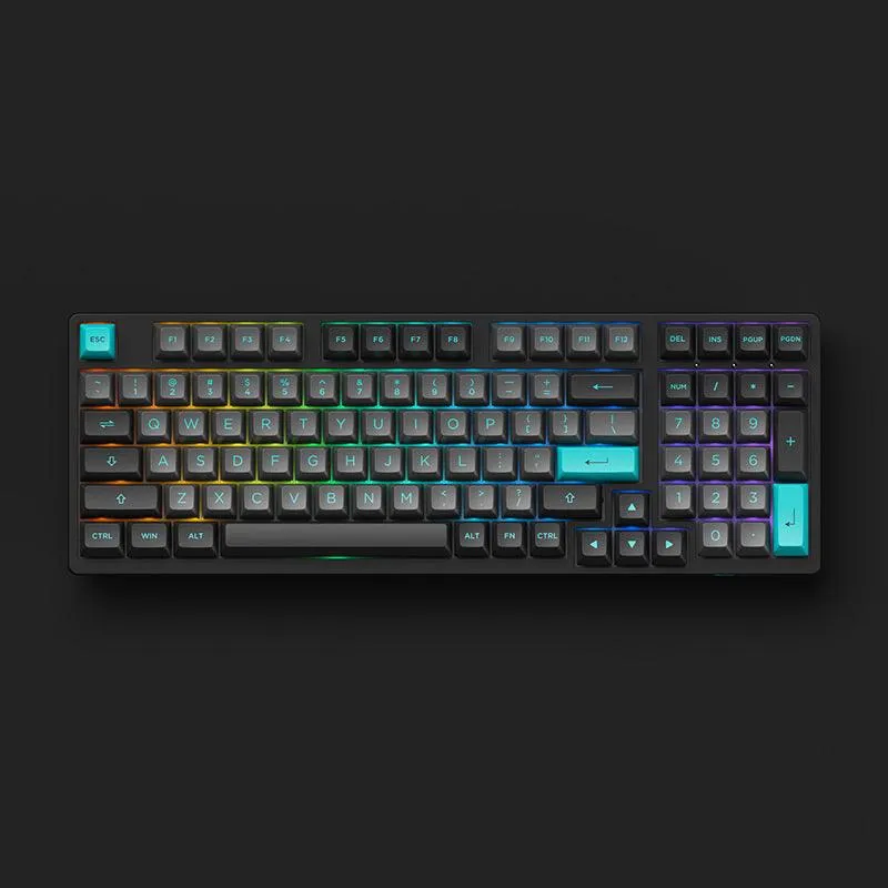 AKKO Black & Cyan 3098N Multi-Modes RGB Mechanical Keyboard (TTC Flame Red Switch)