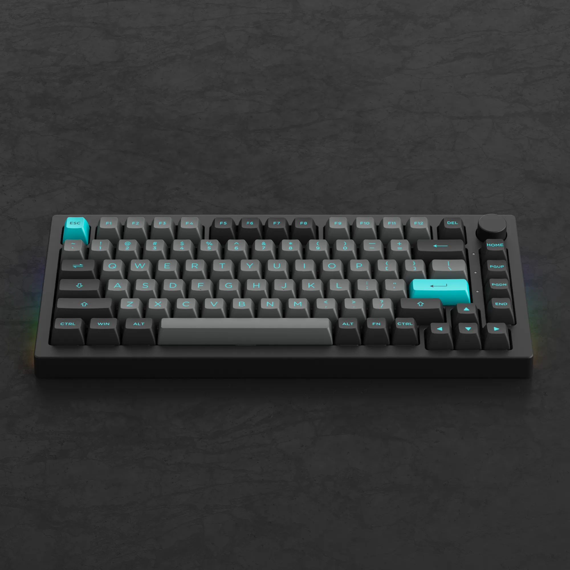 Akko Black & Cyan 5075B Plus Multi-Mode RGB Hot-Swappable Mechanical Keyboard (Akko V3 Cream Yellow Pro)