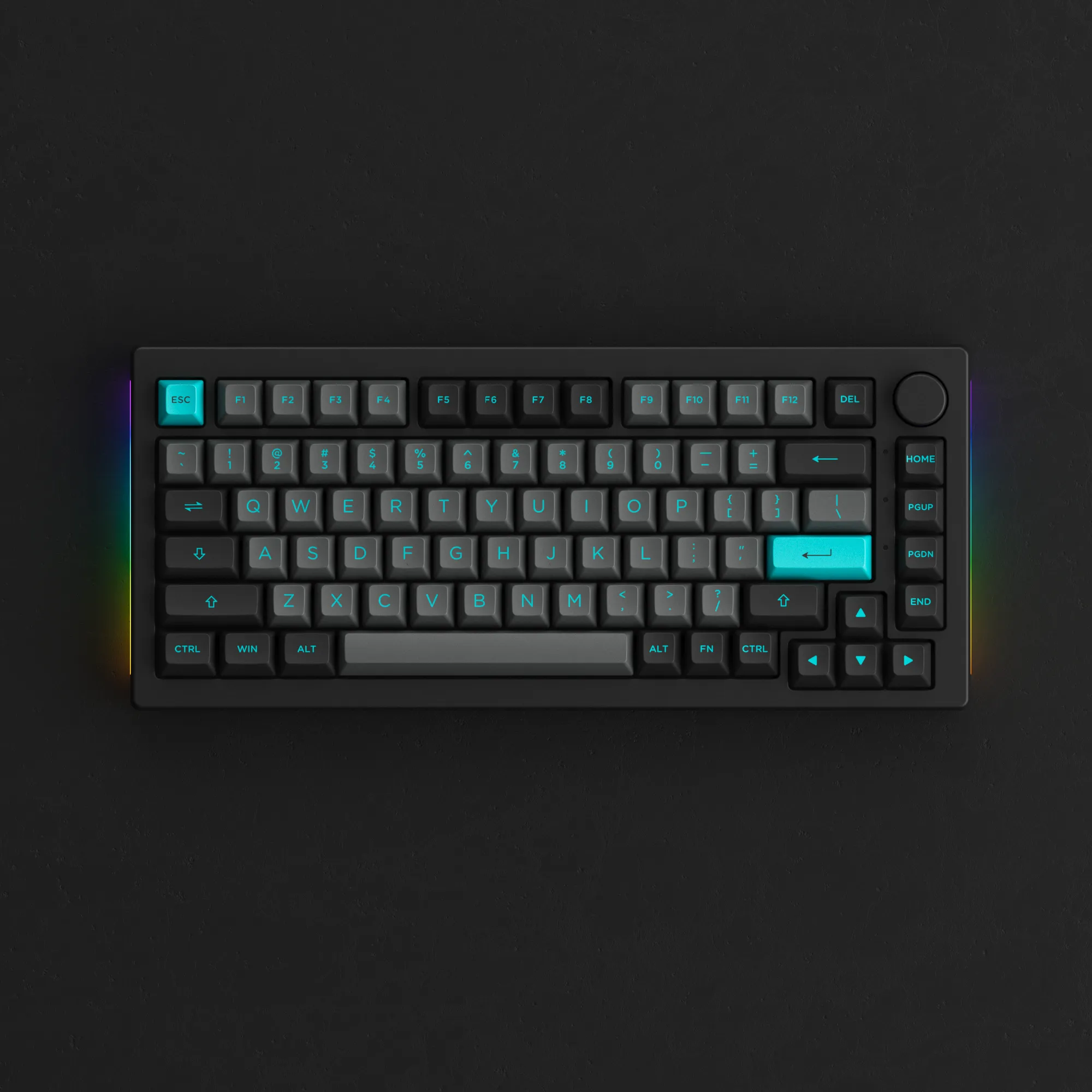 Akko Black & Cyan 5075B Plus Multi-Mode RGB Hot-Swappable Mechanical Keyboard (Akko V3 Cream Yellow Pro)