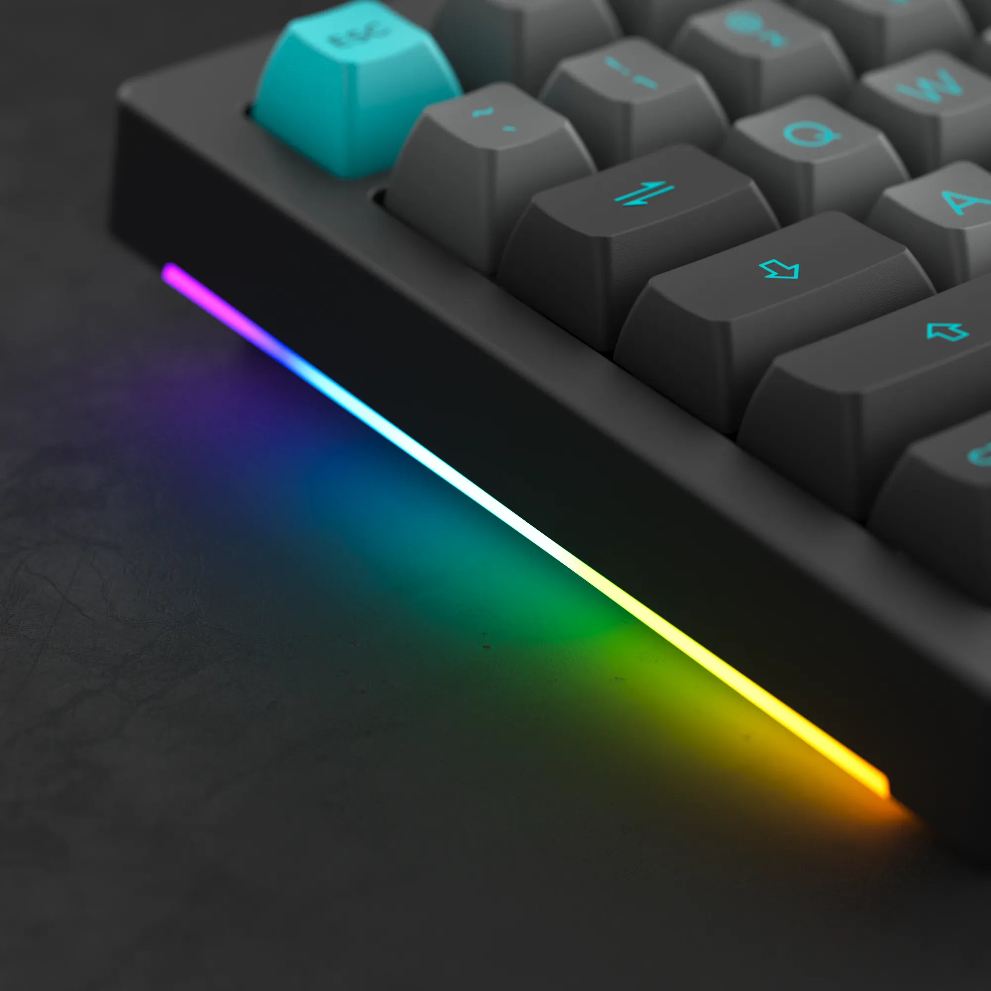 Akko Black & Cyan 5075B Plus Multi-Mode RGB Hot-Swappable Mechanical Keyboard (Akko V3 Cream Yellow Pro)