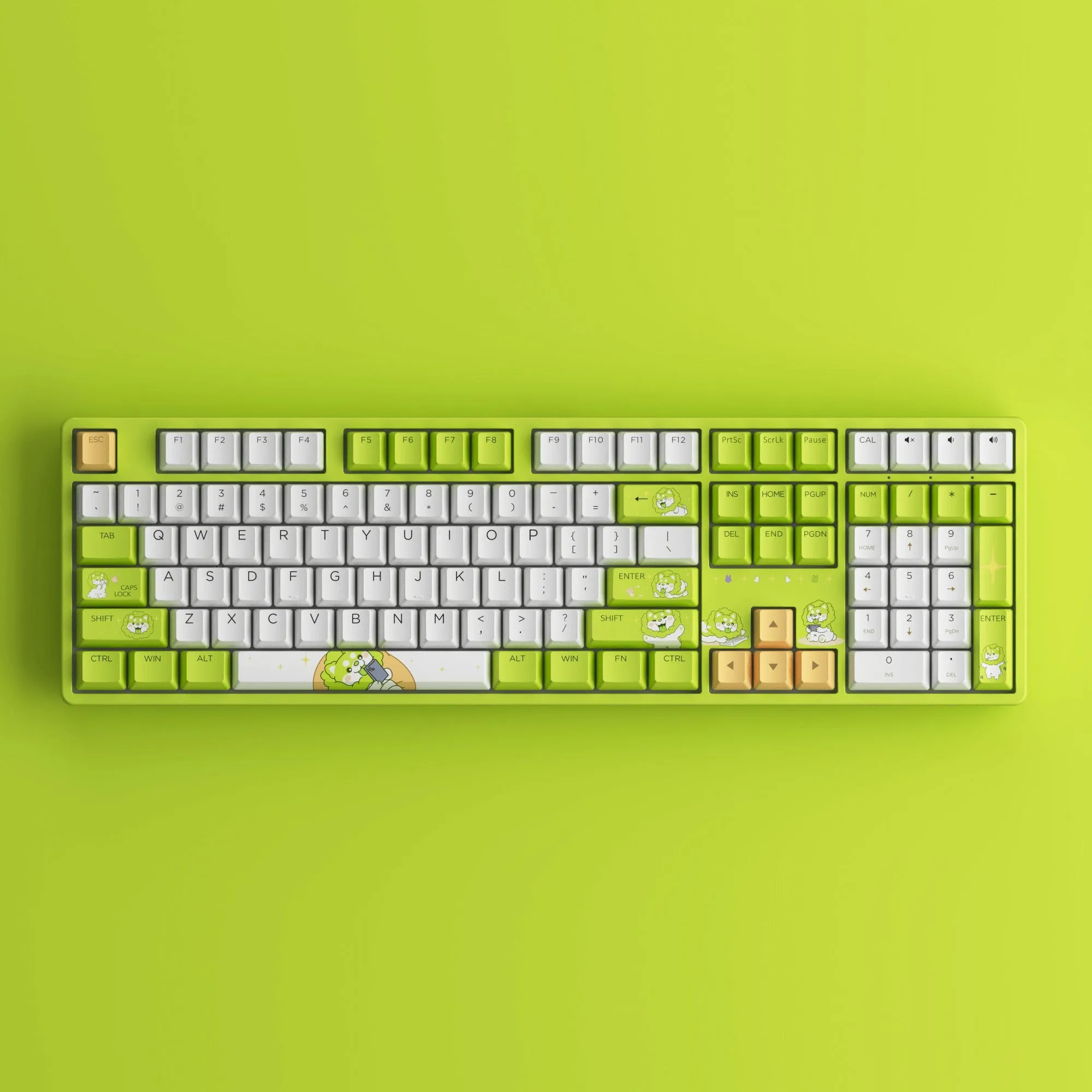 Akko Cabbage Dog 5108B Plus Multi-Mode RGB Hot-Swappable Mechanical Keyboard (Akko V3 Cream Yellow Pro)