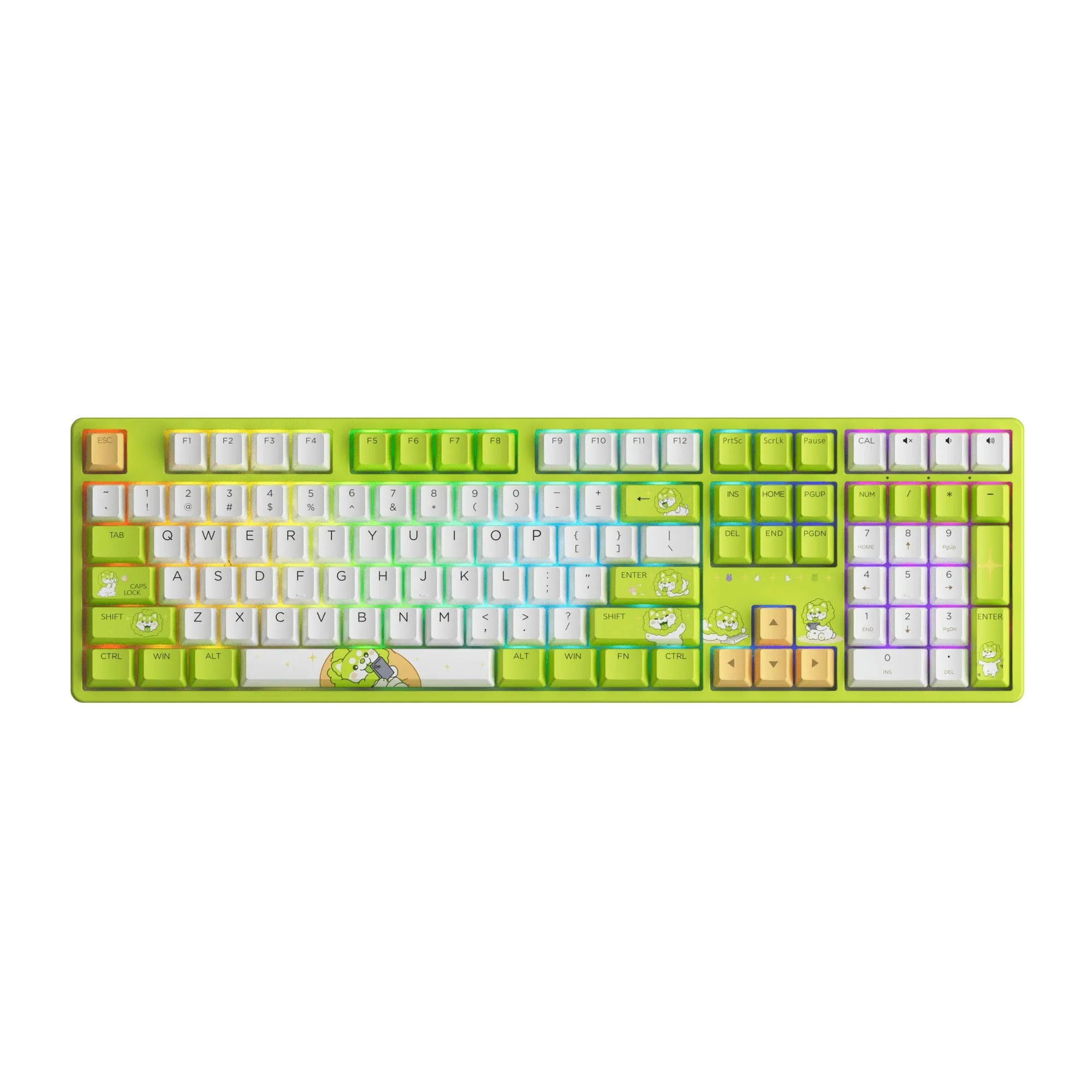 Akko Cabbage Dog 5108B Plus Multi-Mode RGB Hot-Swappable Mechanical Keyboard (Akko V3 Cream Yellow Pro)