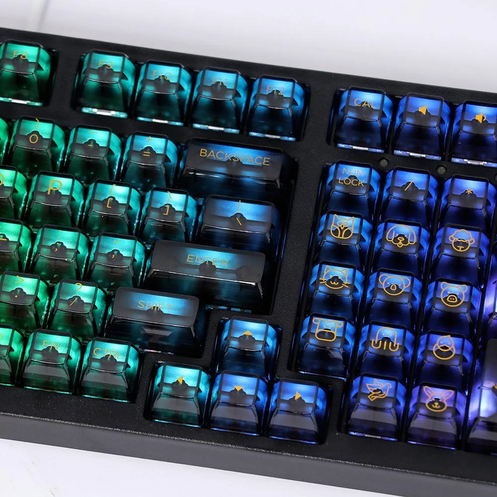 AKKO Clear Black Transparent Keycaps Set ASA 155 Keys