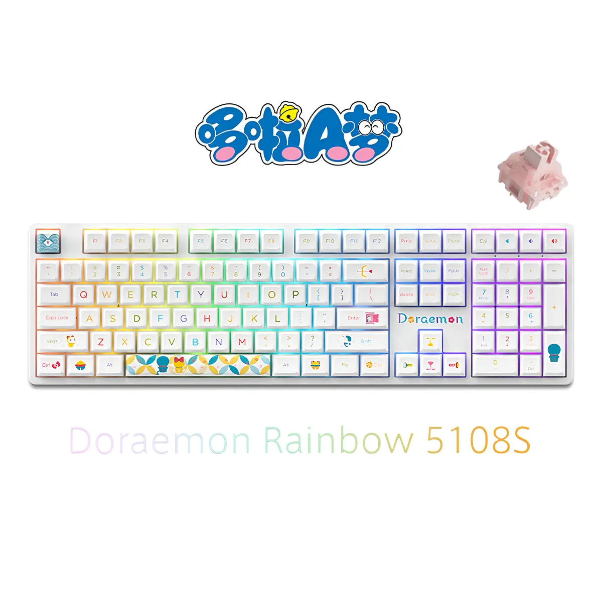 Akko Doraemon Rainbow 5108S RGB Wired Mechanical Keyboard (Akko CS Sakura)