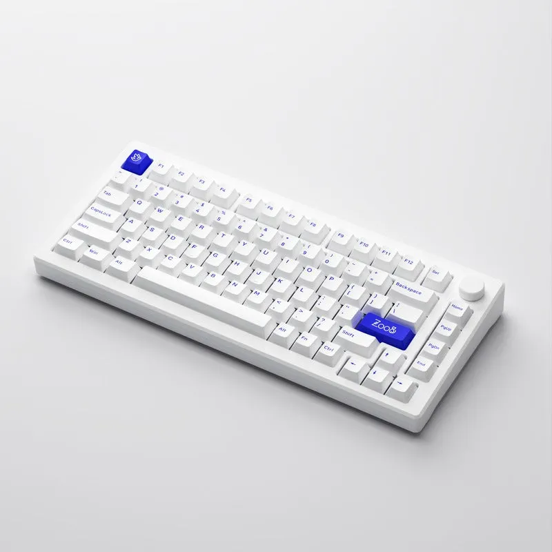 Akko MOD 007B PC Blue on White Multi-Modes RGB Hot-Swappable Mechanical Keyboard Gasket Mount (Akko V3 Piano Pro Switch)