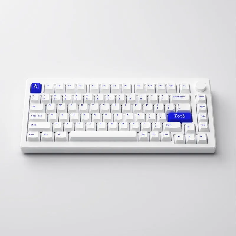 Akko MOD 007B PC Blue on White Multi-Modes RGB Hot-Swappable Mechanical Keyboard Gasket Mount (Akko V3 Piano Pro Switch)