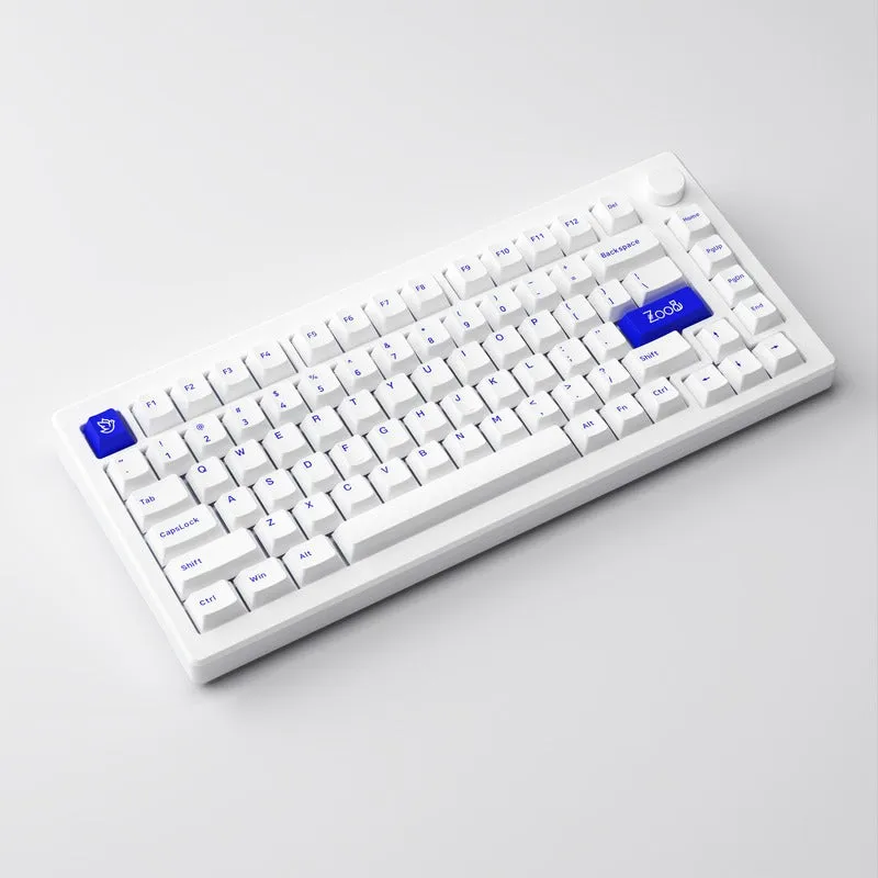 Akko MOD 007B PC Blue on White Multi-Modes RGB Hot-Swappable Mechanical Keyboard Gasket Mount (Akko V3 Piano Pro Switch)