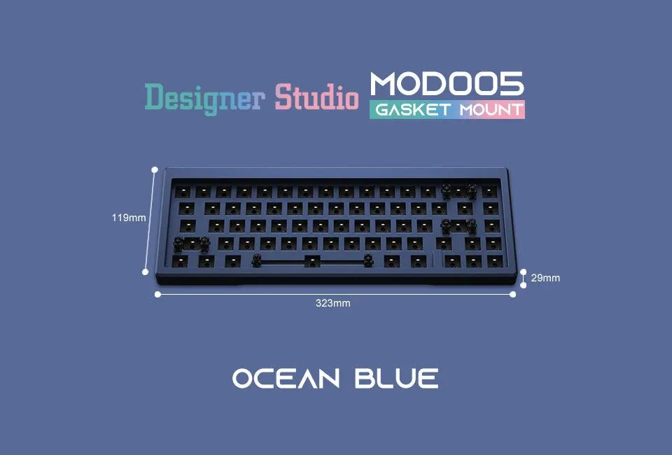 AKKO MOD005 RGB MECHANICAL KEYBOARD HOT-SWAPPABLE DIY KIT GASKET MOUNT WITH 67-KEY LAYOUT (BLUE)