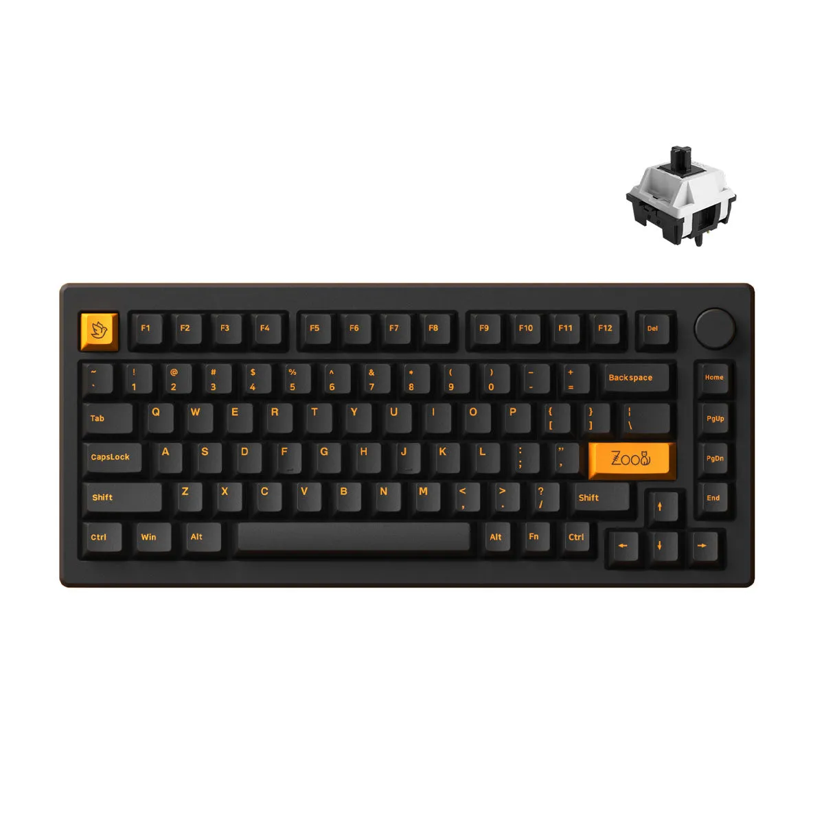 Akko MOD007 PC Hot-Swappable Mechanical Keyboard DIY Kit With Gasket Mount Structure (Orange On Black)