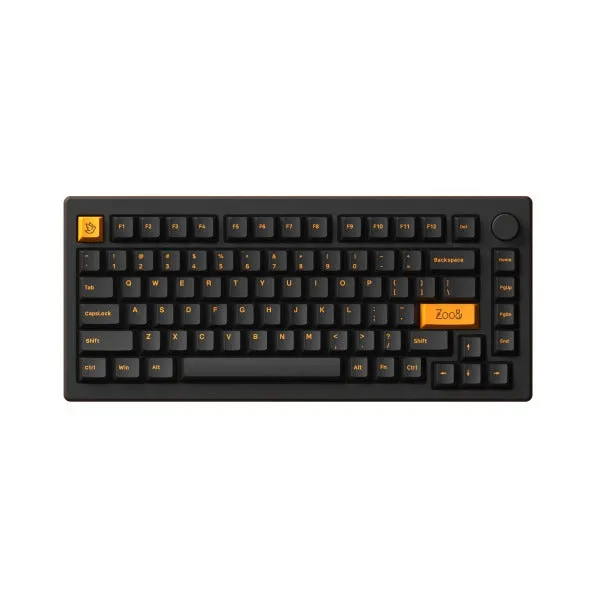 Akko MOD007 PC Hot-Swappable Mechanical Keyboard DIY Kit With Gasket Mount Structure (Orange On Black)