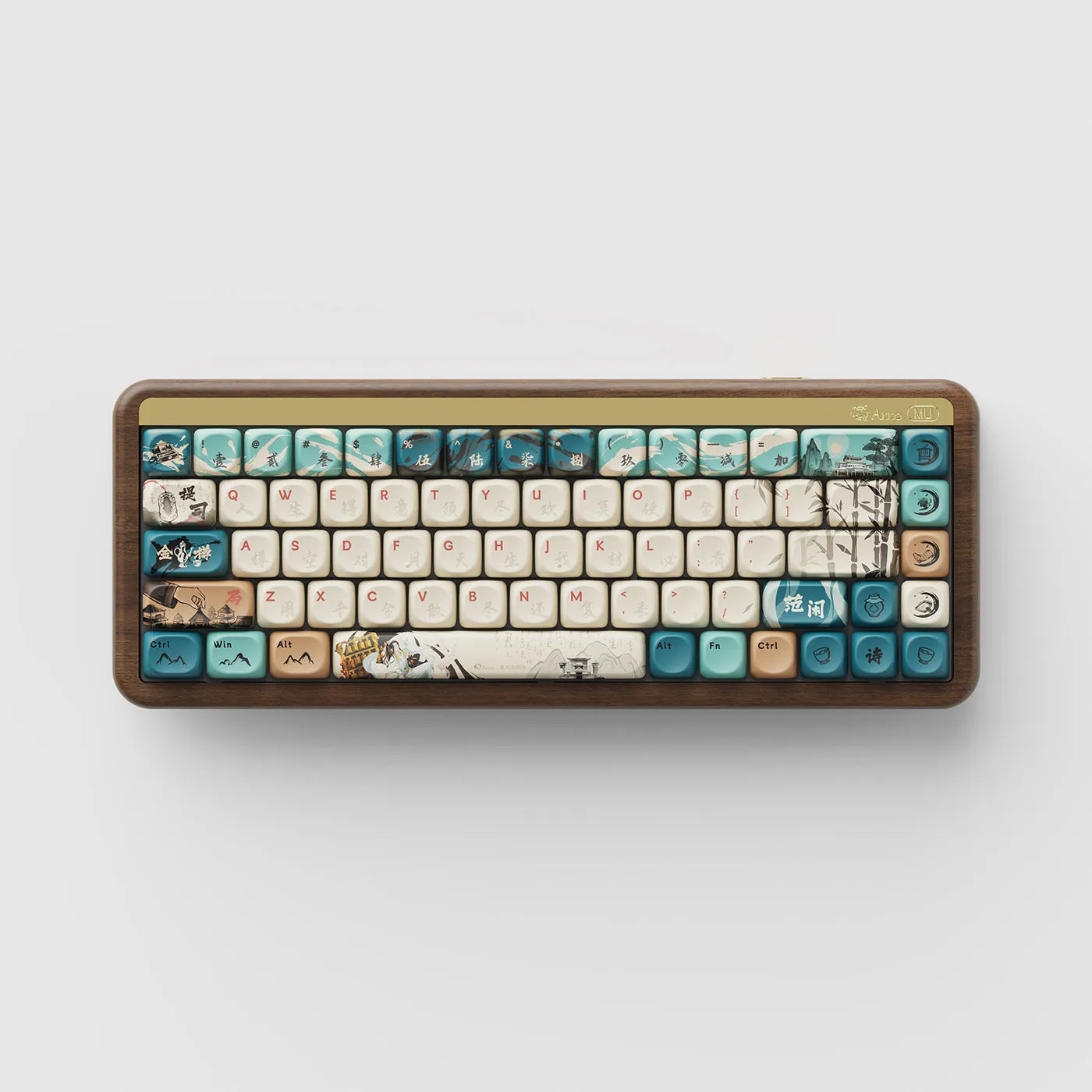 Akko MU01 Joy of Life Walnut Wood Case Multi-Mode RGB Hot-Swappable Mechanical Keyboard