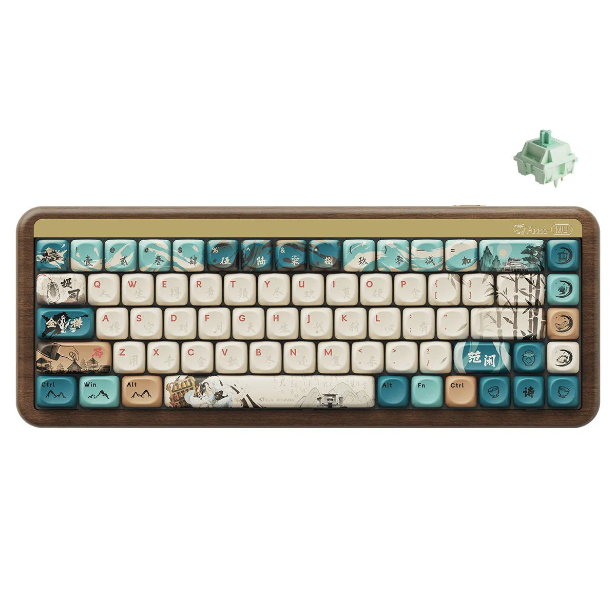 Akko MU01 Joy of Life Walnut Wood Case Multi-Mode RGB Hot-Swappable Mechanical Keyboard